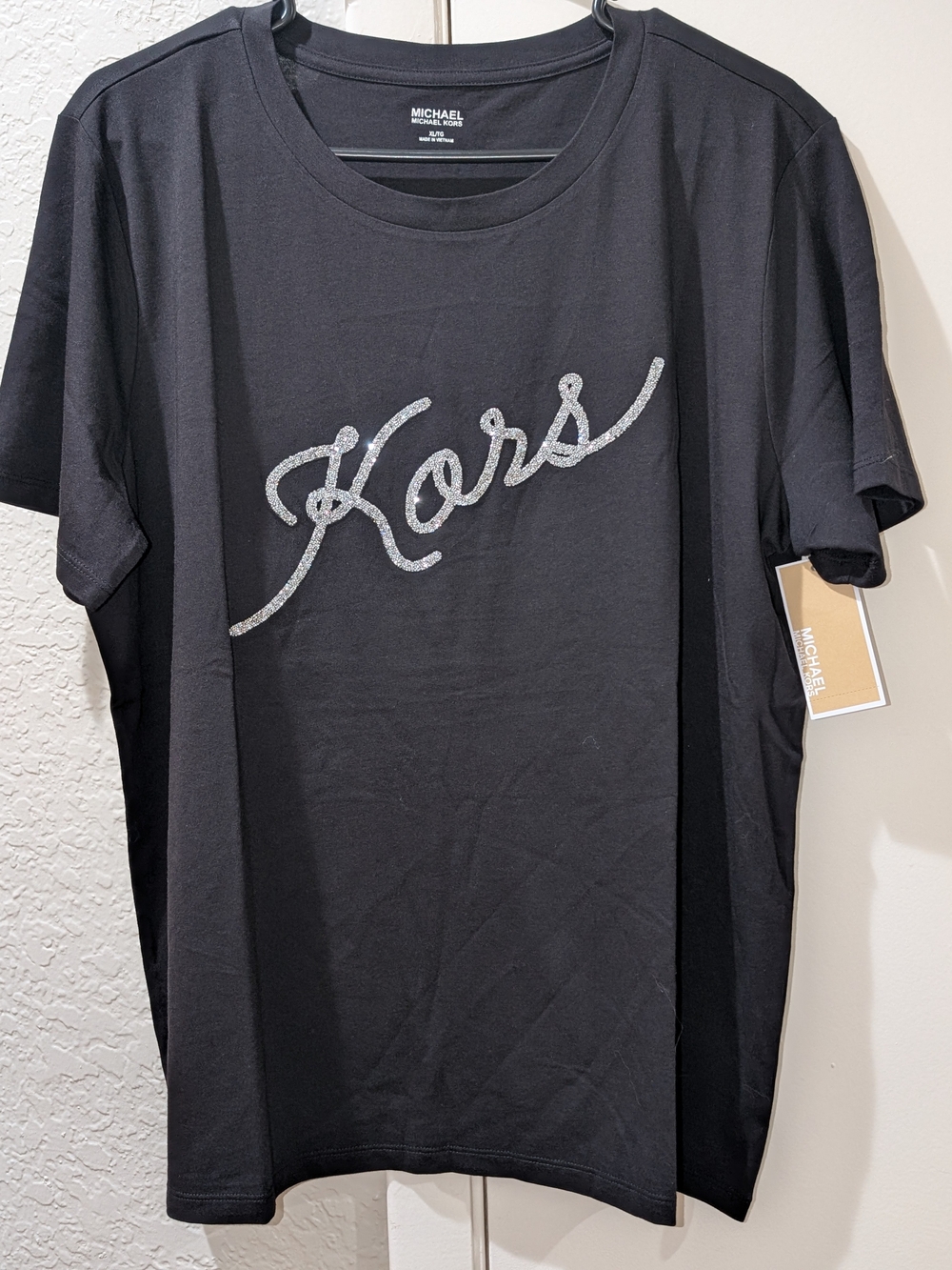 Michael Kors Men’s Black Script Logo Cotton T‑Shirt